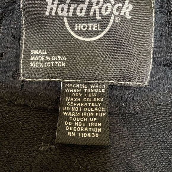 Hard Rock Hotel Biloxi Distressed Black w/ Roses & Crown Hoodie - Picture 8 of 8